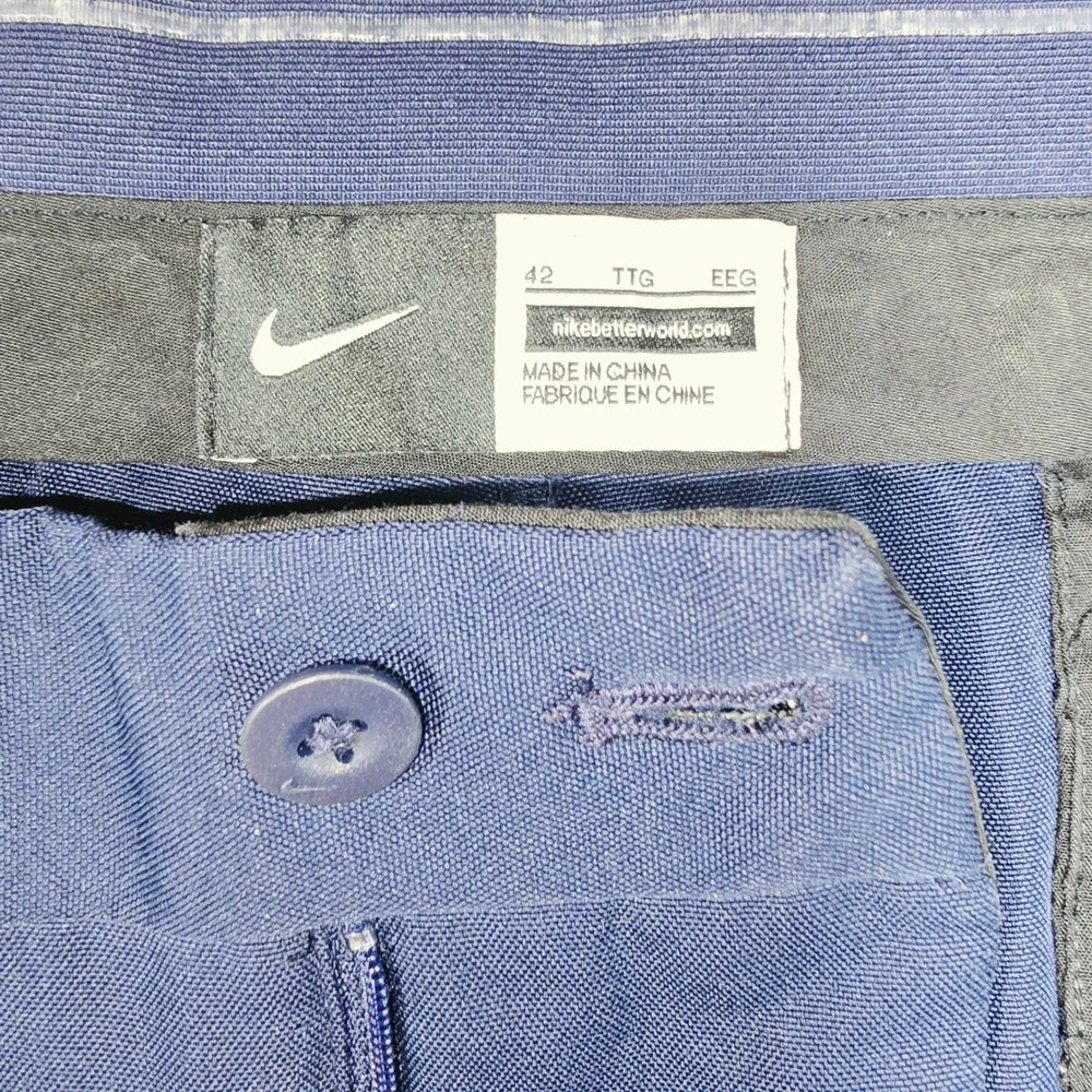 Nike Golf Tour Performance Pleated Pants Navy Blue Mens 42x32 Tech Trousers